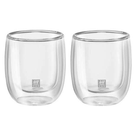 JOGO 2 COPOS VIDRO PAREDE DUPLA 80ML