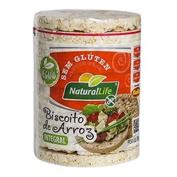 BISCOITO ARROZ NATURAL LIFE INTEGRAL 80G