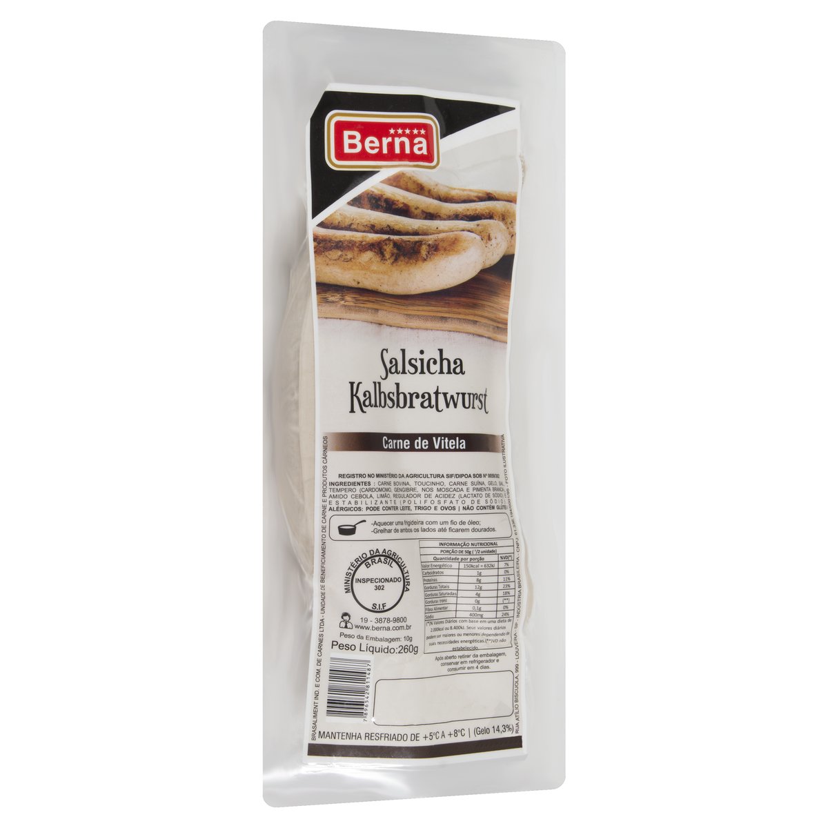 SALSICHA BERNA KALBSBRATWURST 270G