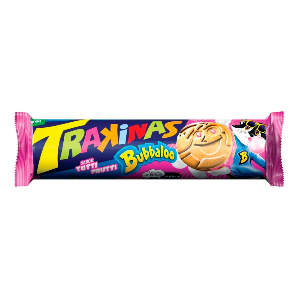 BISCOITO NABISCO TRAKINAS BUBBALOO 126G