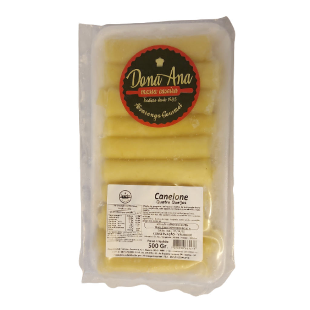 CANELONE QUATRO QUEIJO D. ANA MASSAS 500G