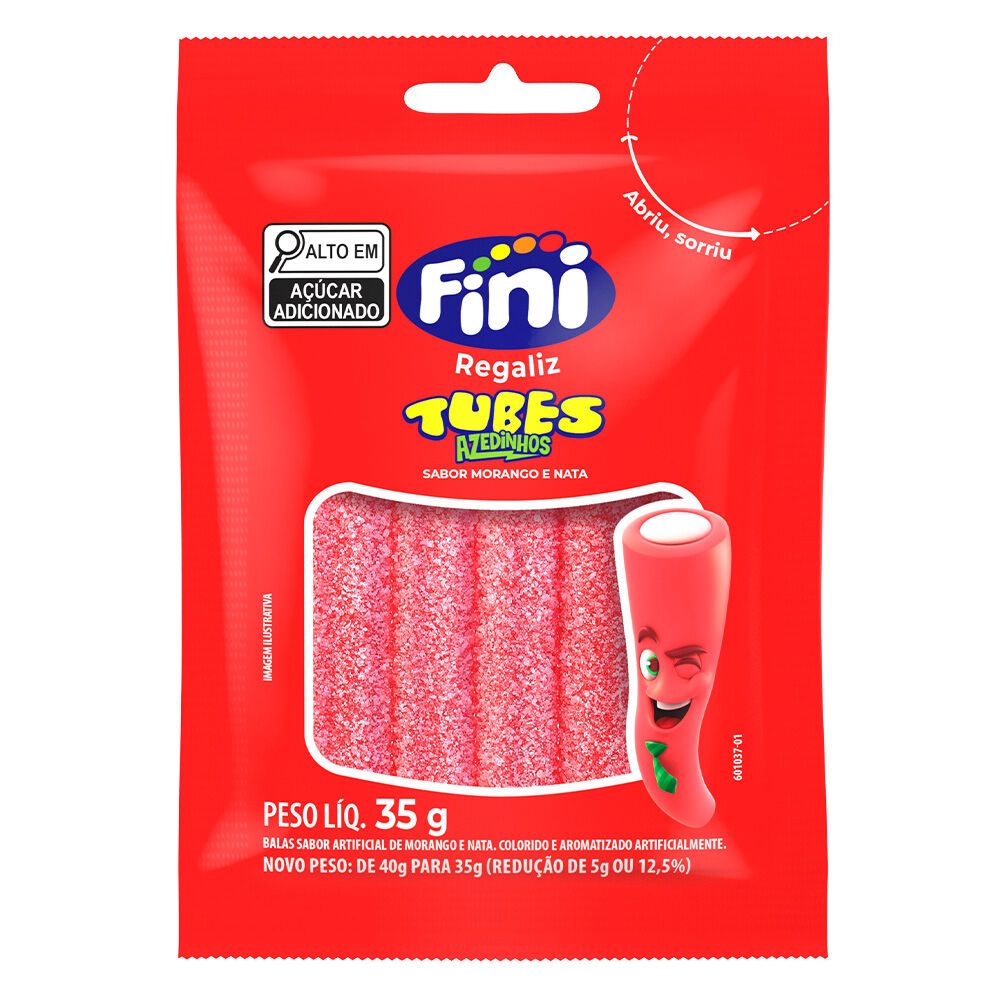 BALA FINI TUBES MORANGO CITRICO 35G