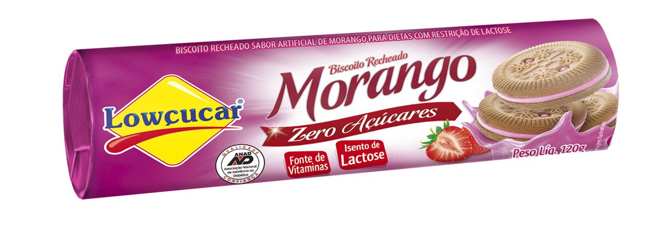 BISC ZERO ACUCAR LOWCUCAR MORANGO 120G