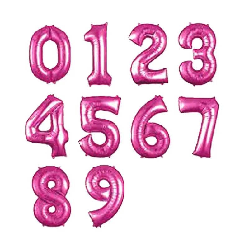 BALAO METALIZADO NUMERO ROSA