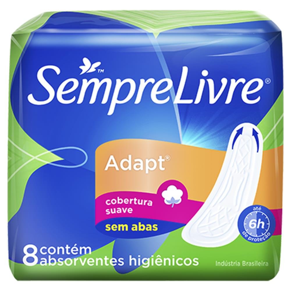 ABSORVENTE S LIVRE ADAPT SUAVE S/ABAS C/8