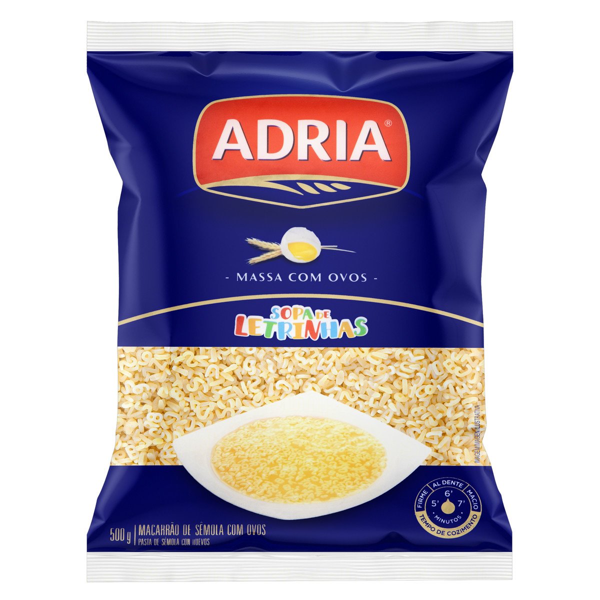 MACARRAO ADRIA C/OVOS LETRINHAS 500G