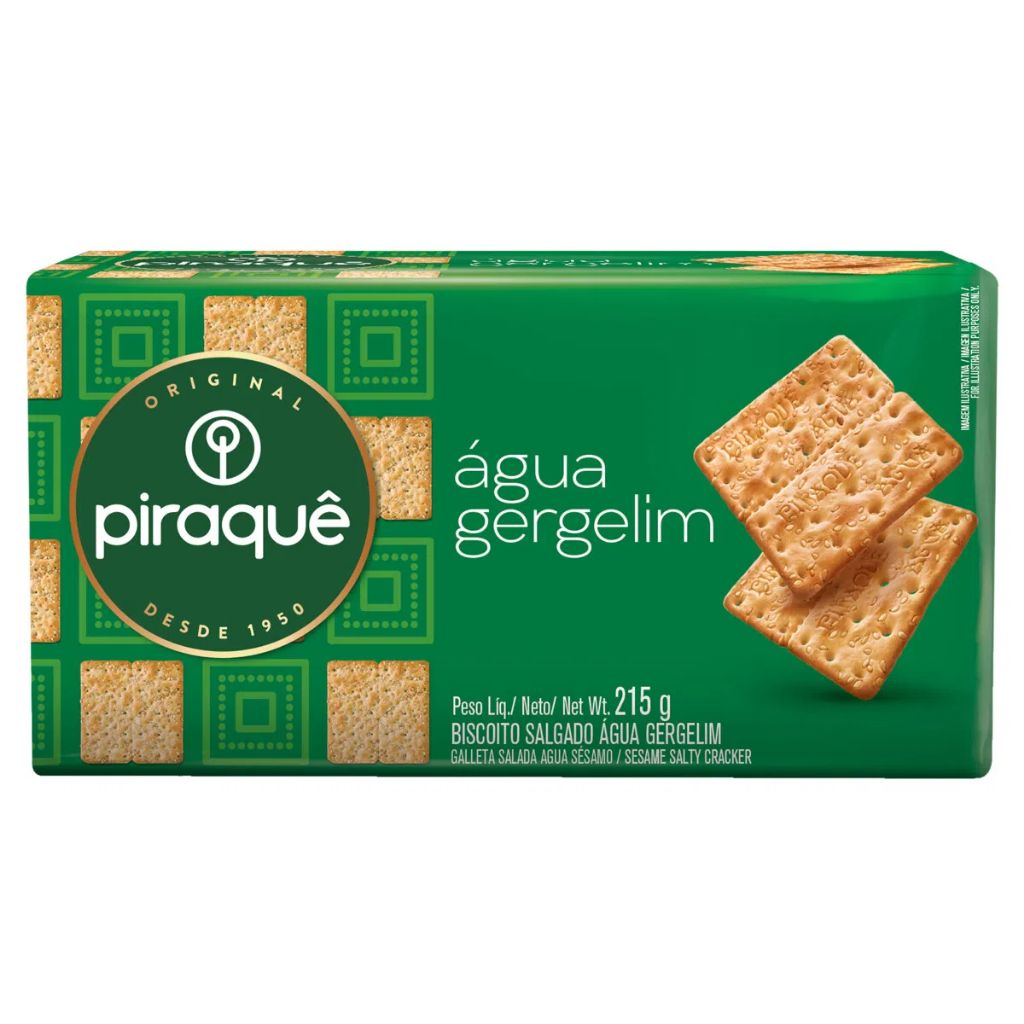 BISCOITO PIRAQUE AGUA E GERGELIM 215G