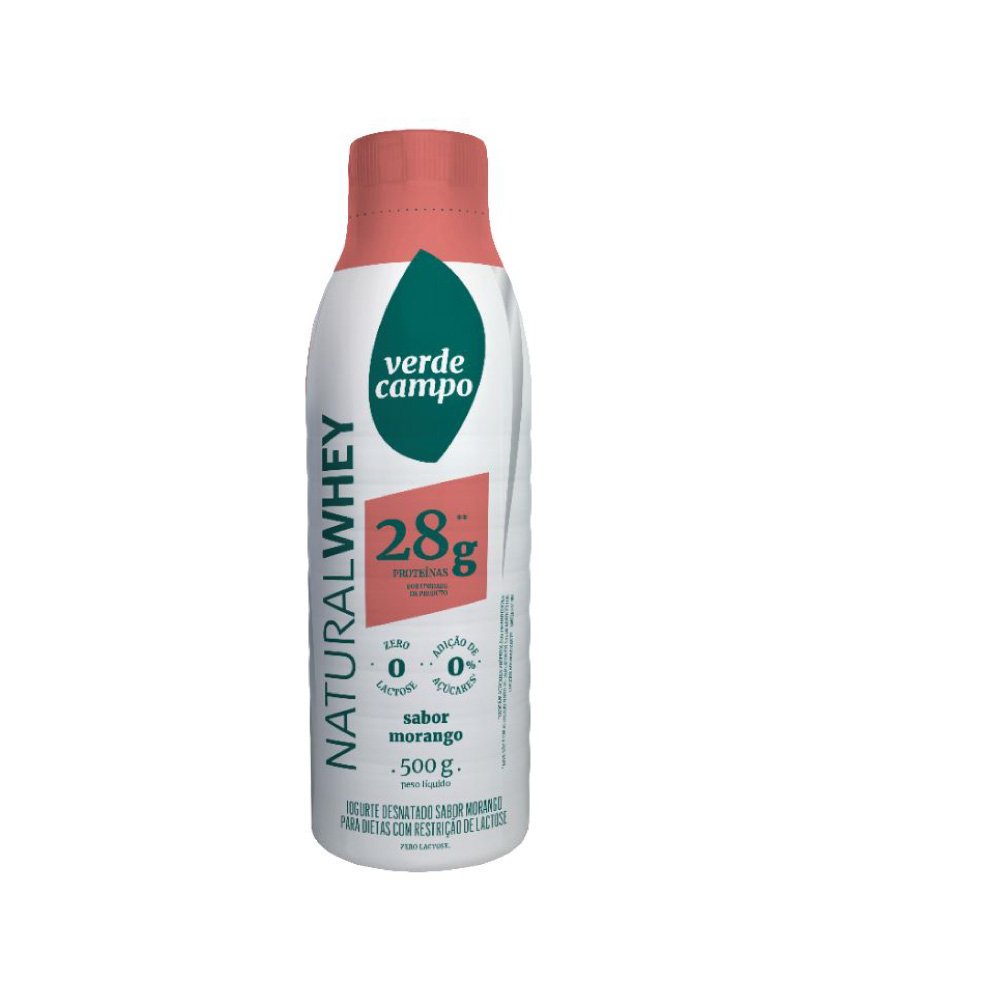 IOGURTE VERDE CAMPO WHEY MORANGO 500G