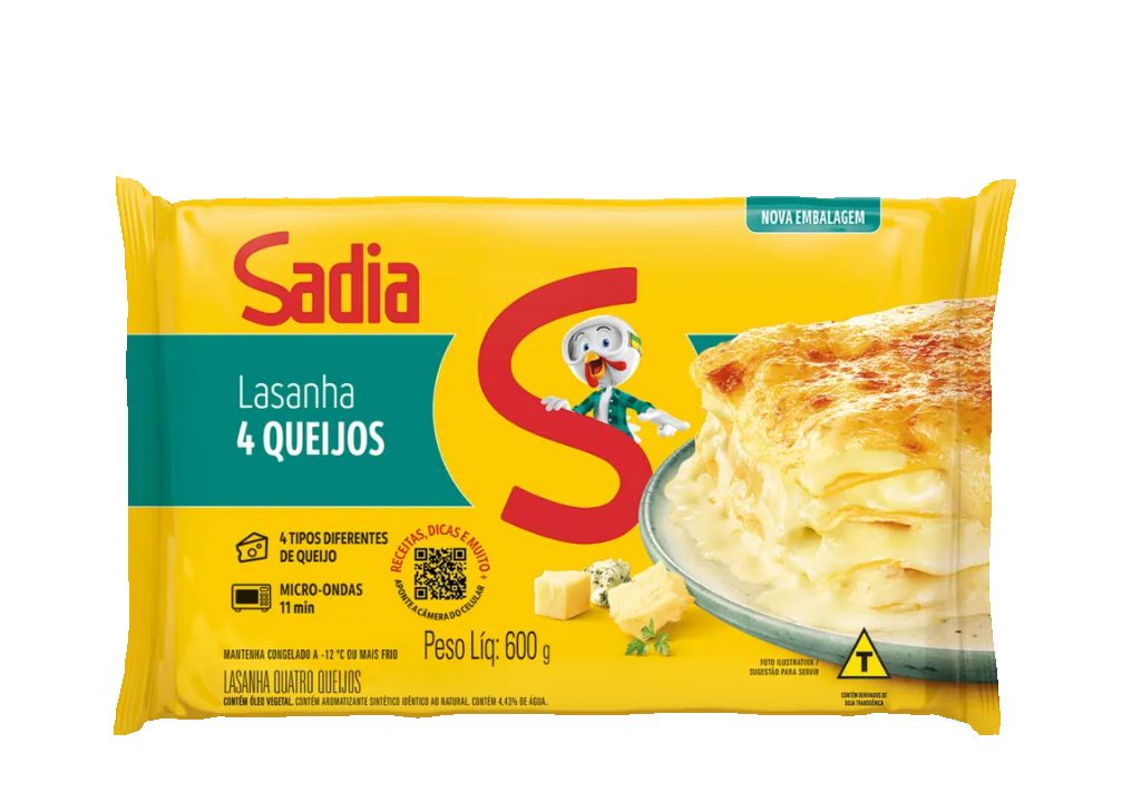 LASANHA SADIA 4 QUEIJOS 600G