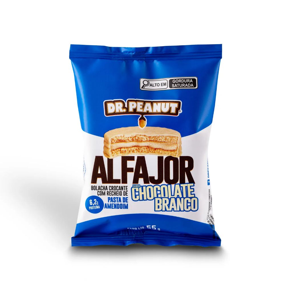 ALFAJOR DR. PEANUT CHOCOLATE BRANCO 55G